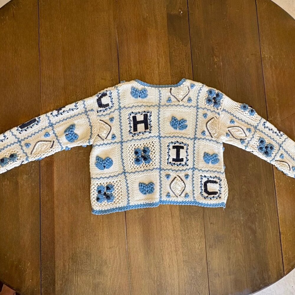Rare Moschino Cheap and Chic Crochet Cardigan – “CHEAP” / “CHIC” Patchwork - Picture 5 of 8